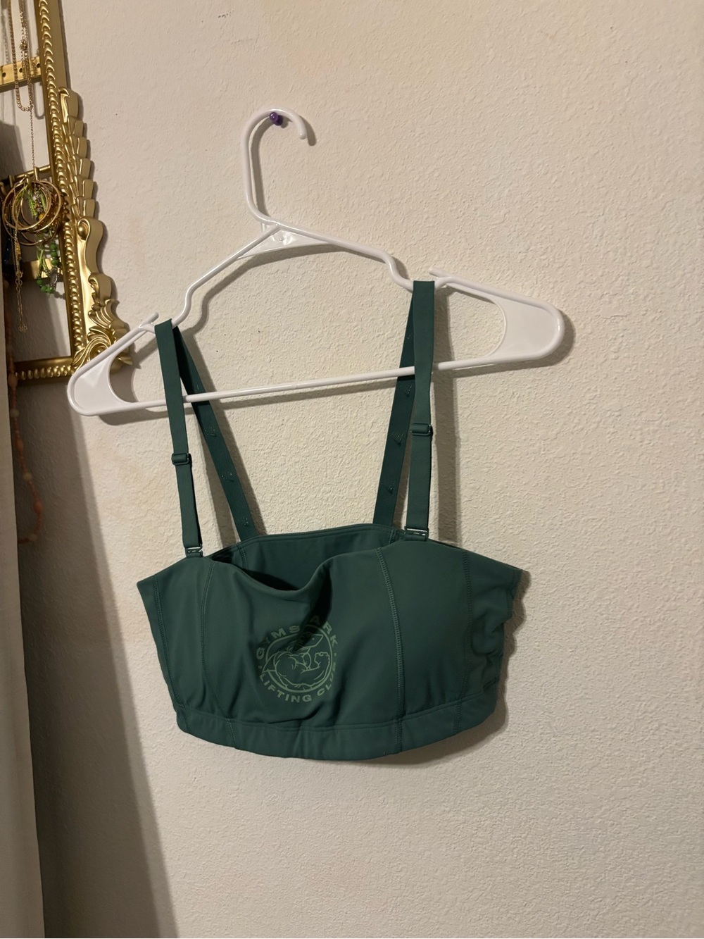 Gymshark Dark Green Bustier Bralette with Adjustable Straps